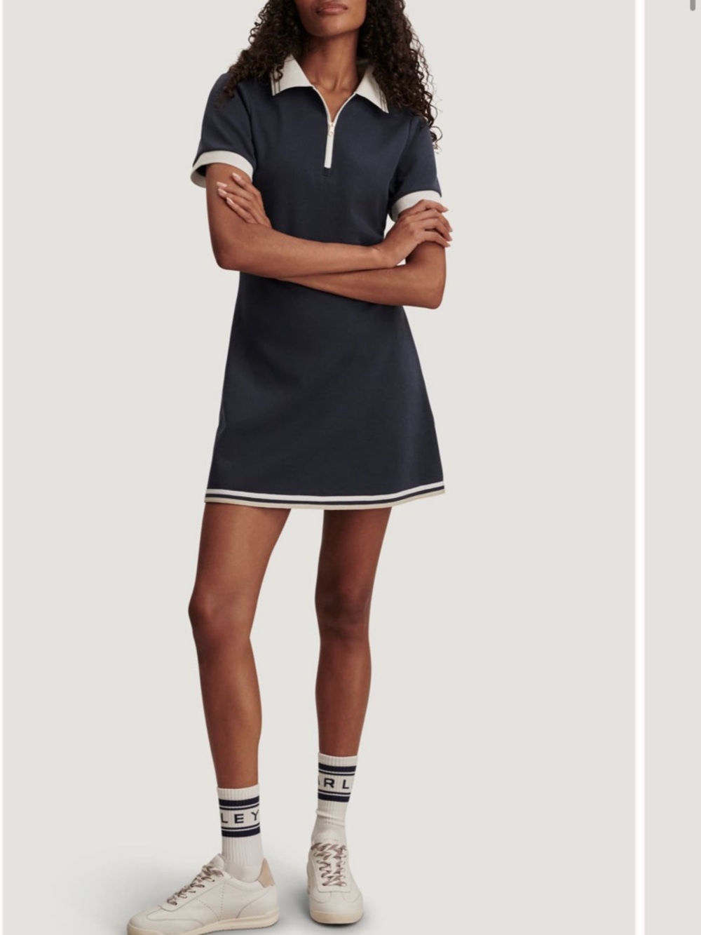 Varley Valentina Court Dress navy